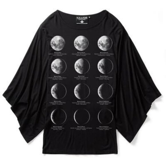 KILLSTAR Lunar Phases kimono sleeve tunic top - Picture 2 of 9